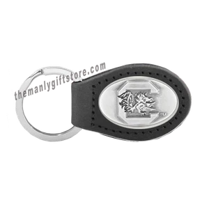 NCAA South Carolina Gamecocks Zep-Pro Leather Concho Key Fob black keychain - Picture 1 of 1