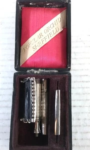 POPULAR ORCHID Wedge Blade Safety Razor minty w/ 2 blades - Picture 1 of 10