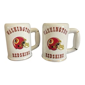 Set Of 2 Vintage Washington Redskins Mugs Stein Fight Song Lyrics 5” - Picture 1 of 1