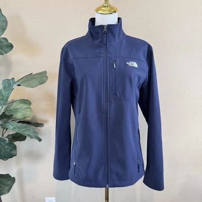 Abrigo Chaqueta North Face Apex Bionic Mujer Grande Suave Shell Windwall Azul Marino Cremallera Completa Foto 1 de 4