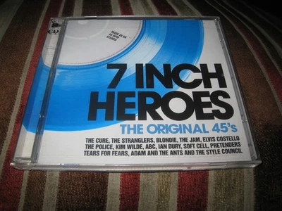 7 INCH HEROES USED TWO DISC UK CD ALBUM INC BLONDIE ABC JONA LEWIE & THE CURE. - Image 1 of 4