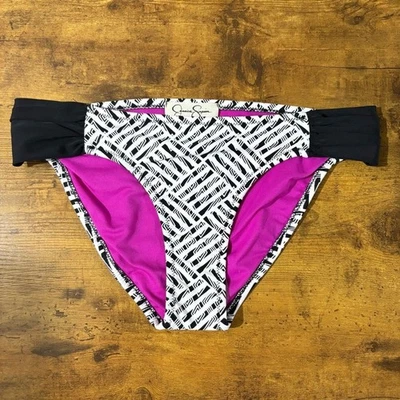 Pantalones de bikini Jessica Simpson blanco y negro talla pequeña nuevos sin etiquetas Foto 1 de 4