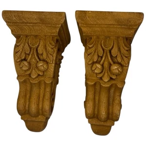 Corbel Assimiliertes Holz Polyurethan Zierleiste Ornament Dekorativ 2er Set Neu - Bild 1 von 9