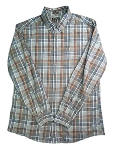 Eddie Bauer Classic Fit L/S Plaid Cotton Flannel Button Down Shirt Mens Size TL - Picture 1 of 10