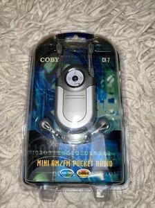 Coby Mini AM/FM DBBS Pocket Radio Gray/Silver, Neck Strap CX-7 Tes - Picture 1 of 3