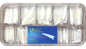 USN Straight Coffin Clear/Natural Box (544 tips) with usn glue stick - Picture 1 of 3