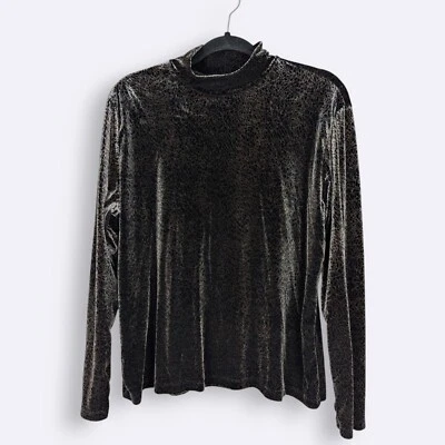 Top Christie & Jill Terciopelo Terciopelo Cuello Simulado - Grande Foto 1 de 4