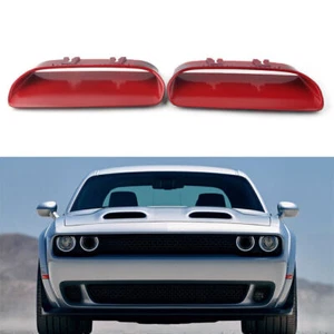 For Dodge Challenger Redeye 2019-2020 Pair Red Hood Bezels Right & Left Side - Picture 1 of 8