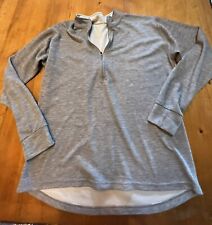 Running Pullover Womens Gray 1/4 Zip Active Long Sleeve Shirt Jacket Large