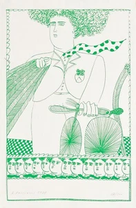 Alekos Fassianos Lithographie originale signée numérotée 1971 cycliste - Picture 1 of 1