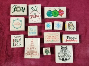 Wood Rubber Stamps Christmas Theme by Stampabilities NEW - Picture 1 of 14