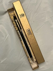 Vintage Cross Ballpoint Pen Black Gold w/ Cross USA - Picture 1 of 5