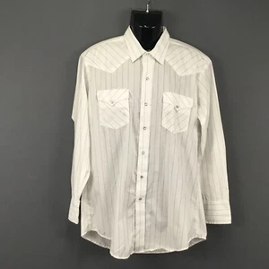 Vintage Karman Western Hemd Herren 16,5/34 Long Tail Pearl Snap Silver Collection USA - Bild 1 von 11