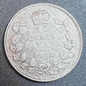 1932 STERLINGSILBER KANADA GROSCHEN ~ 1 JAHR TYP ~ SCHÖNERE UMLAUFMÜNZE - Bild 1 von 2