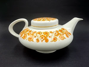 Vintage MCM Ridgeway Christina Teapot With Lid Orange Brown  - Picture 1 of 14