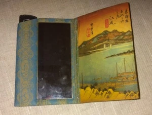 Vintage Japanese Wagami Zemliya Paper Wallets Vanity Comb & Mirror Hand Painted  - Picture 1 of 6