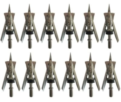 12pcs Rage Hypodermic Trypan 2 Blade 100 Grain Cut Dia Expandable broadheads
