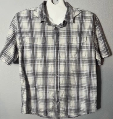 HORNY TOAD Men's Shirt Button Up 2XL Plaid 100% Organic Cotton Short Sleeve - Image 1 of 4