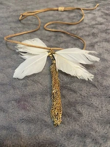 Modeschmuck Halskette - lang mit Federn - Bild 1 von 1