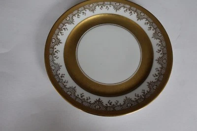 D&W Karlsbader Porzellan Vieux Carlsbad Kuchenteller mit Ätzgold - Bild 1 von 4