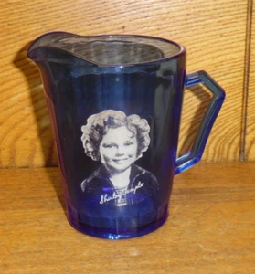 Minty Vintage Cobalt Blue Glass Shirley Temple Creamer - Picture 1 of 4