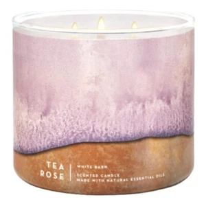 Bath Body Works Tea Rose Candle White Barn 3 Wick 411g Perfect Gift - Imagen 1 de 7