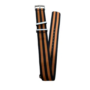 Omega NATO Watch Strap Black & Orange Striped Nylon 20mm Buckle Width - Picture 1 of 8