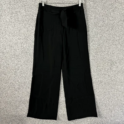 Joseph Ribkoff Women's Size 10 Black Polyester Wide Leg Belted Pants - Image 1 of 4