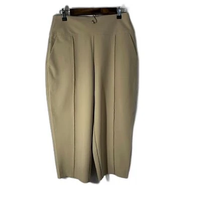 Athleta Tan High Rise Capri Zip Pocket Side Zip Closure 2 reg pockets - Image 1 of 4