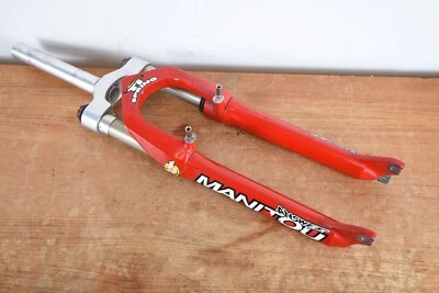 Rare Answer Manitou TI Spring Titanium Forks 1 1/8” Threadless 170mm RETRO Red - Image 1 of 4