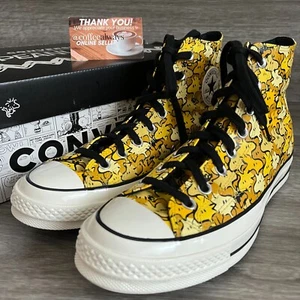 Converse Peanuts Chuck 70 Hi Woodstock Soba Zinc Yellow Size 9.5 Men's NWB - Picture 1 of 11