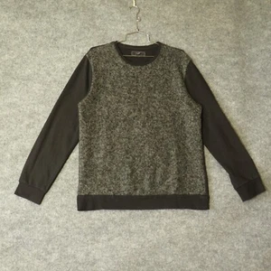 21 Men Sweater Mens Large Gray Long Sleeve Wool Crew Neck Knit Pullover - Picture 1 of 10