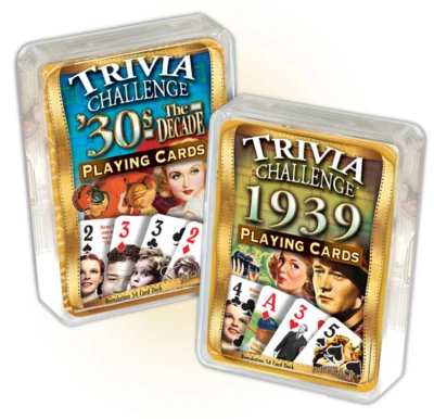 Flickback 1939 Trivia Playing Cards & 1930's Combo: Birthday or Anniversary - Image 1 of 3