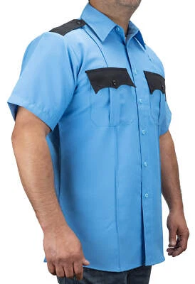 First Class 100% Polyester Two Tone Short Sleeve Uniform Shirt - Image 1 of 4