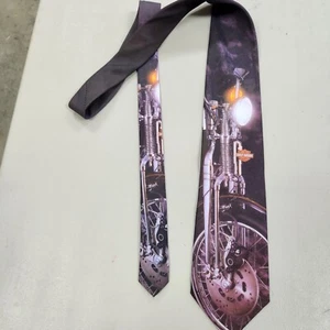 '94Harley Davidson Mens Iconic Motorcycle Necktie Biker Hog Motorbike Rockabilly - Picture 1 of 9