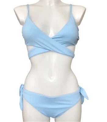 Damen Sexy Sommer Bikini Oberteil & Hose Set Criss Cross  Gr. XS-M - Bild 1 von 4