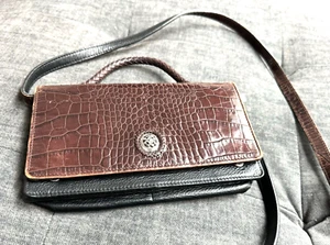 Classic Brighton Croc Embossed Convertible Crossbody Wallet Organizer - Picture 1 of 4