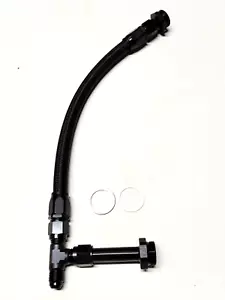 6AN BLACK BRAIDED/ BLACK ENDS HOLLEY DOUBLE PUMPER FITS 650, 750, 4150 DUEL FEED - Picture 1 of 1
