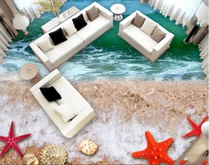 3D Blue Sea Beach 8 Floor WallPaper Murals Wall Print Decal AJ WALLPAPER US - Picture 1 of 6