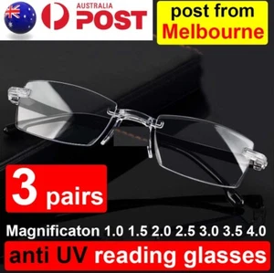 3 Pairs Mens Ladies Wayfarer Frame Magnifying Reading Glasses Anti UV Blue Light - Picture 1 of 5