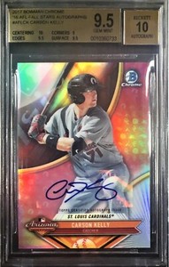 2017 Bowman Chrome Carson Kelly AFL Fall Stars RC Refractor Auto BGS 9.5/10 /150