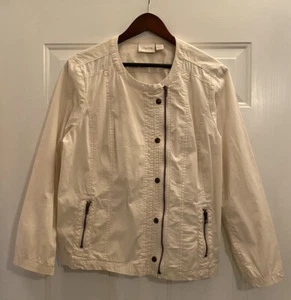 Chicos Women’s Jacket Size 2 Full Zip Cream Beige Long Sleeve - Picture 1 of 12