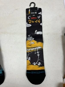 Stance Dr. Seuss Men's Large Black Yellow Classic Colorful Casual Crew Socks - Picture 1 of 4