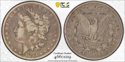 1893 CC PCGS VG10 - Silver Morgan Dollar - $1 US Coin #48610A - Image 1 of 3