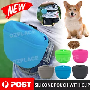 Pet Silicone Training Treat Bag Pouch with Clip Waist Pack Feed Feed Dog AU HOT - Picture 1 of 14