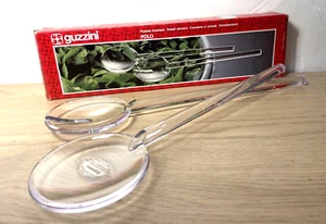 VTG GUZZINI 13-1/2" Salad Servers Clear Acrylic Lucite Handles Italian EUC MCM - Picture 1 of 3