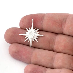 Stern Anhänger Rohling glänzend versilbert Messingfassung 32x29mm Fundstücke 2540-185 - Bild 1 von 3