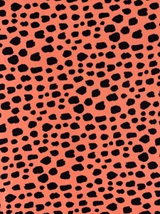 1.6M Stretch Orange Black Sketchy Spot Dot Print Dressmaking Jersey Fabric - Picture 1 of 4