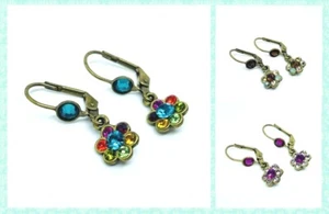 Ohrringe Michal Negrin Kristalle elegante Blumen Made in Israel - Bild 1 von 21