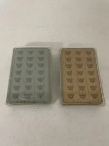 2 mazzi vintage Whitman 52 carte da gioco mazzo USA verde e marrone marchio di qualità - Foto 1 di 7